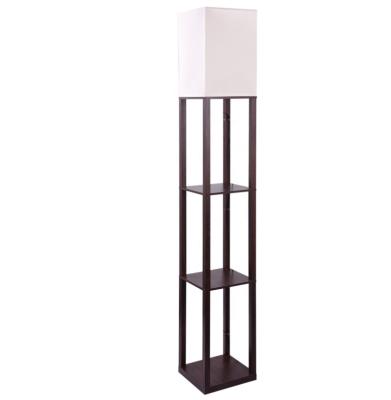 China Three Shelves Modern Wooden Floor Lamp for sale