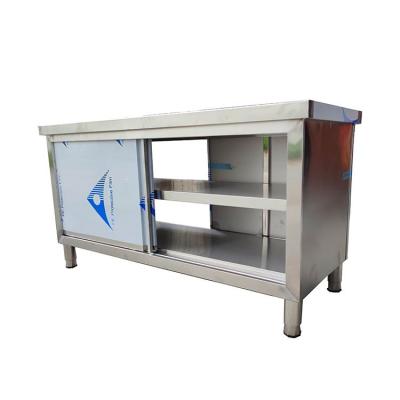 China Multifunctional new design kitchen storage stainless steel sliding door commercial work tables for sale