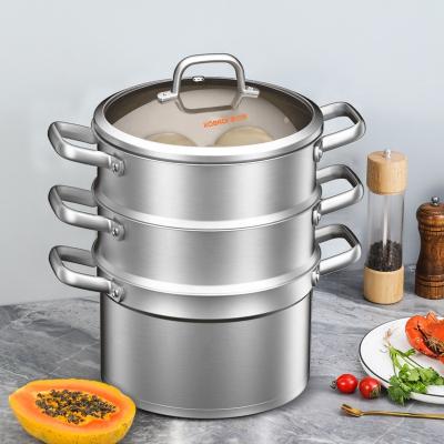 China Sustainable KOBACH Thickened Stainless Steel Steamer Cooking Pot Multi Layer Dumpling Food Steamer for sale