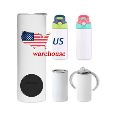 China Viable USA Warehouse Straight Lean Blanks White Tumblers Sublimation Tumbler With Straw for sale