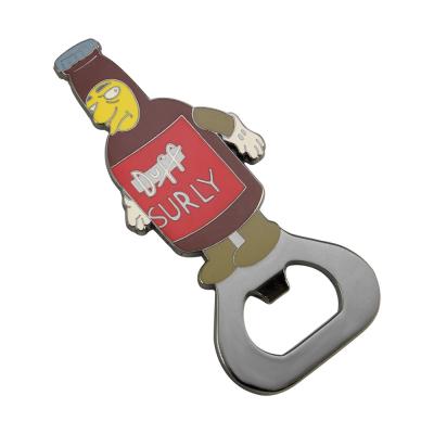 China Promotional Wholesale Custom Personalized Zinc Alloy Metal Etched Key Chain Bottle Opener Viable Gift Beer Opener for sale