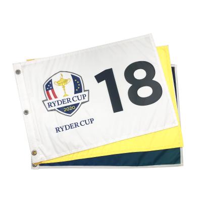 China Hotel and Resort Customized Polyester Cotton Nylon Golf Pin Flag Banner With Printed Embroidered Logo for sale