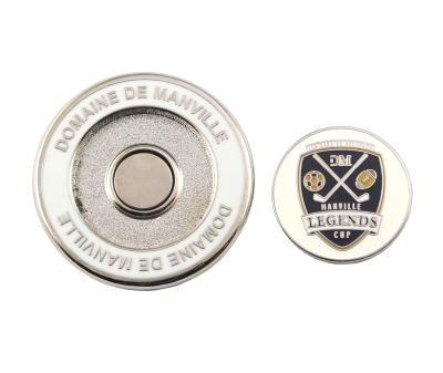 China Double zinc/iron alloy golf marker, customized coin marker, magnetic coin marker for sale