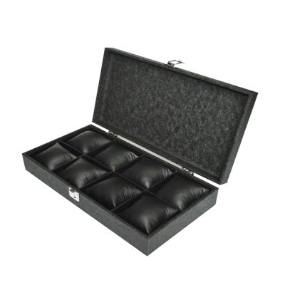 China MOQ Small Wooden Stock Wooden Watch Box With Lock Packing Case For Watch 8 Slots for sale