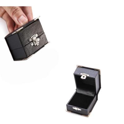 China Wholesale Plastic Jewelry Box With Lock Plastic Packing Box With Metal Edge Ring Case for sale