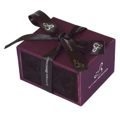 China Recyclable Velvet Bowknot Ribbon Jewelry Gift Wooden Craft Box For Packaging Jewelry for sale