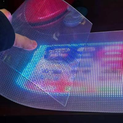 China Transparent Film Werbebildschirm LED Video Wandbildschirm Ultra dünne LED Filmbildschirm Pantalla für Glasfenster zu verkaufen