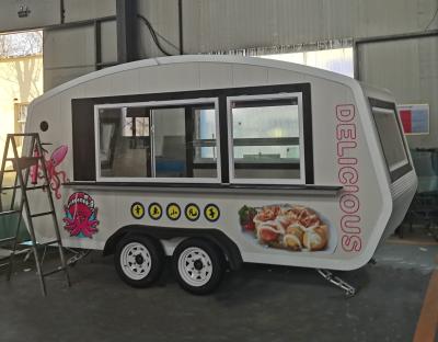 China Venta de neumáticos de vacío, remolque de comida móvil, carro de churros eléctrico multifuncional en venta