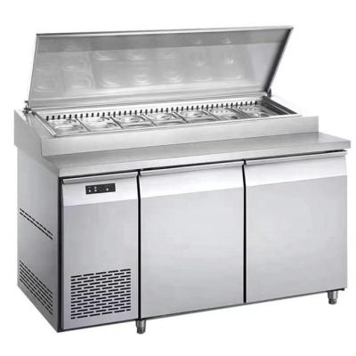 China Refrigerador de mesa de preparación de pizzas de salada con una sola puerta de alto rendimiento en venta