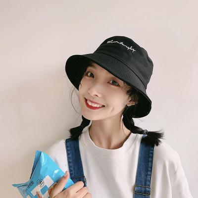 China Characteristics ! Fisherman's Hat Double Sided Solid Color Male Sunshade Japanese Soft Sister Female Double Sided Embroidered Sun Hat for sale