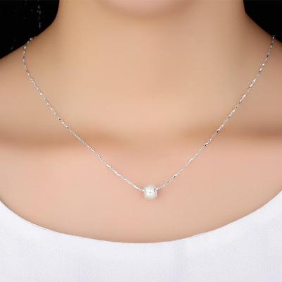 China TRENDY Fashion Chain S925 Necklace Girl Thin Silver Clavicle Chain No Pendant Jewelry Gift for sale