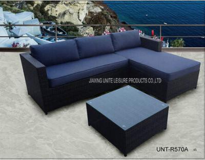 China Black Outdoor Sectional Sofa Set / Patio Sectional Couch Steel Frame for sale