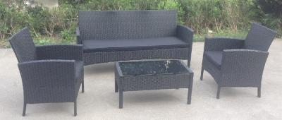 China Metal Rattan Outside Table And Chairs Furniture Sets 4 Piece All Weather for sale