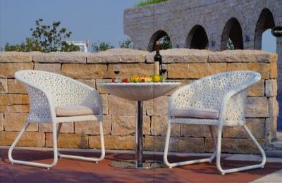 China White Indoor / Outdoor Patio Furniture Patio Table And Chairs Set For Conversation for sale