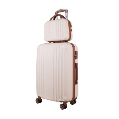 China Shell Trolley Luggage Womens Luxury Vintage Trunk Hard Luggage Set Cute 2 Piece Hardside Retro Suitcase 20