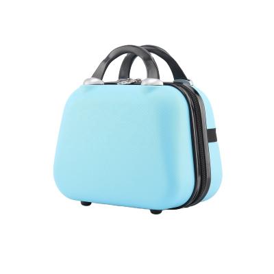 China Small Hard Shell Trolley Luggage Cosmetic Case Travel Hand Luggage Makeup Case Portable Carrying Case 14inch for sale