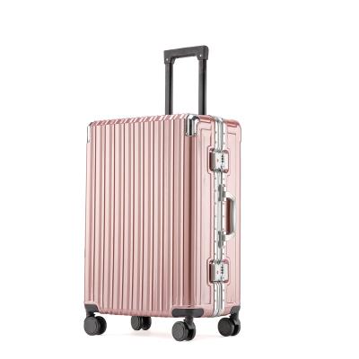 China Hard ABS PC Suitcases Trolley Frame Shell Trolley Luggage Aluminum Rolling Luggage On Wheel Men Women 20inch Boarding Box 24