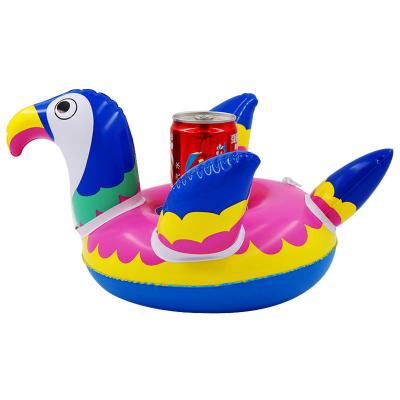 China Viable Inflatable Floating Parrot Cup Holder Drinks Holder For Summer Poolside Party And Kids Amusement Bath Toys for sale