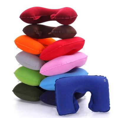 China Travel Inflatable Promotional Lightweight Pillow U Shape Inflatable Neck Pillow for sale