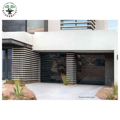 China Windproof Automatic Sectional Contemporary Full Wiew Garage Glass Door For Villa Building for sale