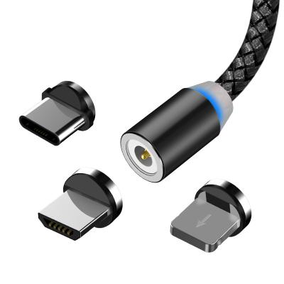 China Magnetic IOS Cable 3 in 1 Compatible with Nylon Braided Micro USB Magnetic USB Charger/Type-C Phone/IOS 3.3ft&6.6ft for sale