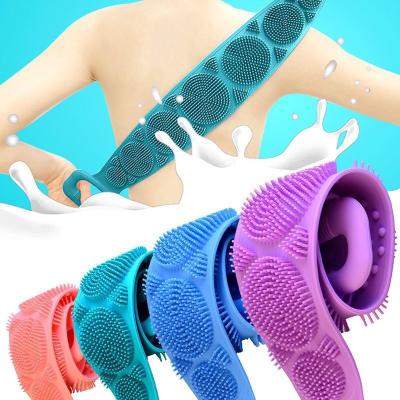 China All Natural Body Sponge Silicone Brushes Bath Towels Body Scrubber Rubbing Peel Back Double Sided Back Body Brushes Bath Towel Rubbing for sale