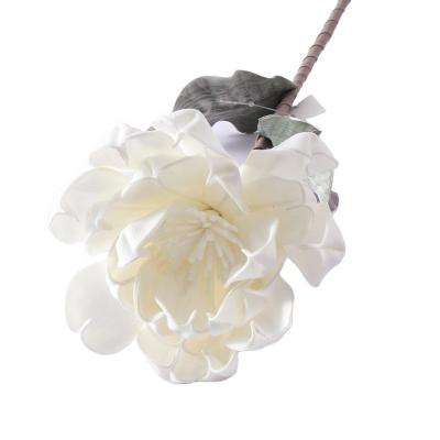 China Realistic EVA Artificial Magnolia Flower European Hand Feeling Of New Foamflower Large Head Wedding Simple Minimalist Home Decoration for sale