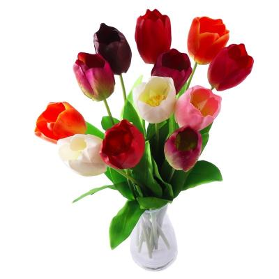 China 2022 Minimalist Real Stem Artificial Flower High Quality Single Touch Feel Tulip For Wedding Home Decoration Artificial Flower Mini Tulip for sale