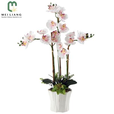 China Minimalist Hot Products With Competitive Price Factory Real Touch Artificial Orchid Arrangements In Ceramic Vase for sale