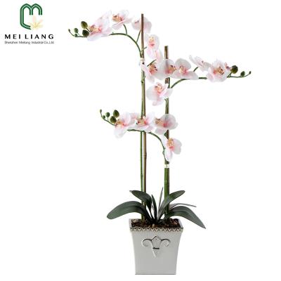 China 2022 New Minimalist Phalaenopsis Oncidium Butterfly Orchid Artificial Flower Arrangement Large Potted Decorative Plant Market for sale