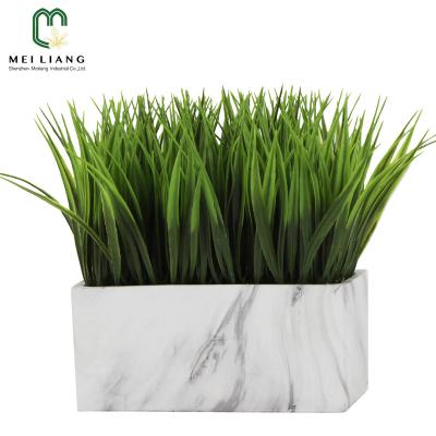 China 2021 Wholesale 2021 Home Decor Fake Plant Plastic Potted Plants Minimalist Artificial Rectangular Marble Effect Indoor Plant Plant for sale