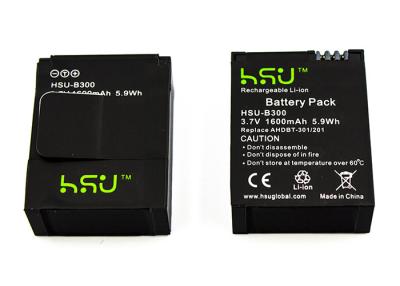 China 3.7V Gopro Black Battery  For GoPro Hero 3 + Hero 3 / 1600mAh for sale