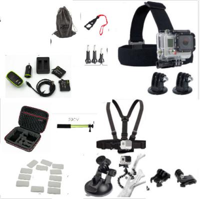 Chine Kit de caméra d'action pour des accessoires de GoPro réglés pour Gopro 4, 3 +, 3, 2, 1 à vendre