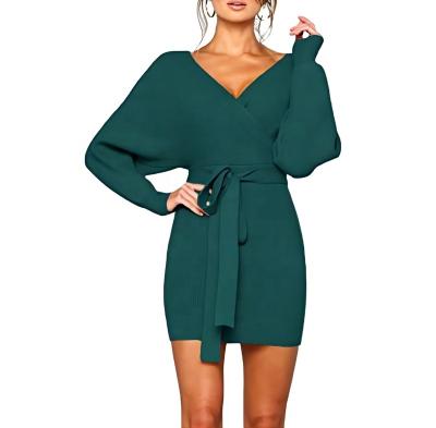 China ODM Washable High Quality Elegant Fashion Dresses 2022 Spring Autumn V-neck Off Shoulder Mini Dress Casual Party Sexy Tight Dress for sale