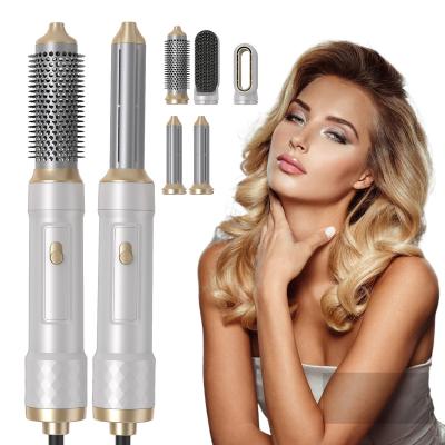 China Ionic Styler 5 in 1 Airbrush Hair Dryer Hot Brush By Double Voltage Ceramic Blow Dryer Straightening Curling Styling for sale