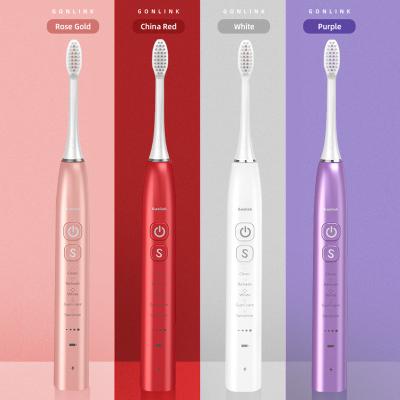 China PP+ABS+Stainless Steel OEM Portable Eco-Friendly Bioplastic Dupont Brush Battery Powered Smart Charging Sonic Electric Toothbrush Head Timer for sale