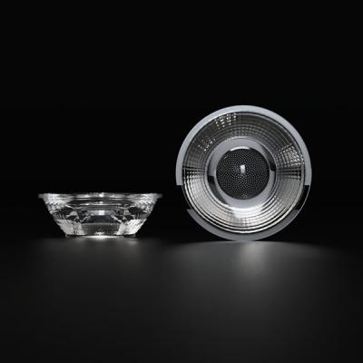 Chine 88% d'efficacité Lentille LED SMD à 24 degrés pour lampe de plafond Diamètre 55 mm à vendre