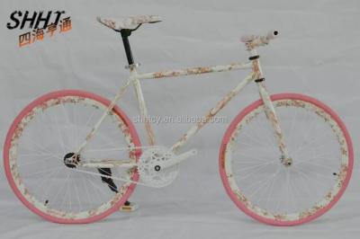 China Steel Pink Girl 700C Fixed Gear Bicycle / Bike / Cycle for sale