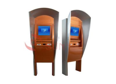 China Cash Bill Payment Outdoor Touch Screen Kiosk With Hood Credit Card Reader for sale