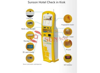 China Hotel Check In Multifunction Kiosk , Fingerprint Stand Alone Kiosk for sale