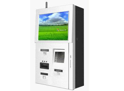 China Selbstbedienungs-Wand-Berg-Kiosk mit Touch Screen Bankkarte-Leser PPE-Drucker-Bill-Akzeptanten zu verkaufen