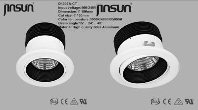 China High power  Lumen 60W 6000Lm 205mm cut out 180 degree adjustable of Led recessed8 downlight 3 year warranty for sale