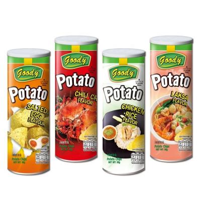 China 2022 90g Potato Chips Potato Crisps Canned Food Less Salty Hot-selling Snacks with Halal Meat for sale