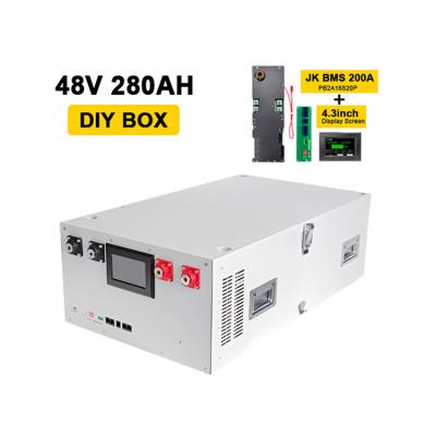 China Conjuntos de baterías horizontales de 48V DIY caja de 15KWH con JK 16S 200A BMS con balanceador activo de 2A en venta