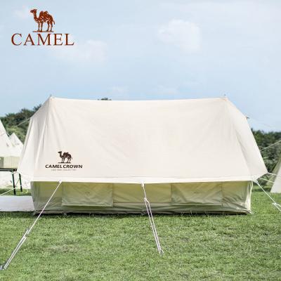 China Camel 2-4 Person Cabin Glamp Bell Tent Breathable Cotton Canvas Family Waterproof Family Glamping Bell Tent Luxury Camp Bell Tent for sale