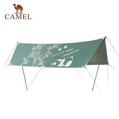 China Trigone / V-type Ground Silver Coated Tarpaulin Co-branded Nail Camel 6-8 People Panda Lightweight Sun Shade Tent Square Canopy for sale