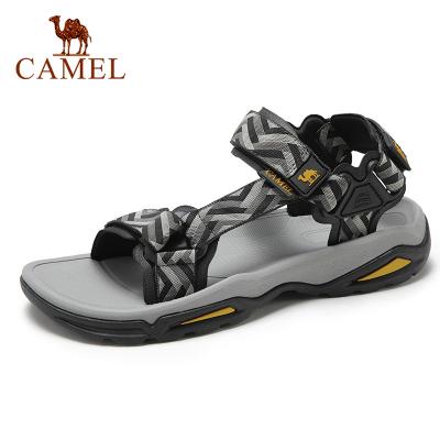 China Popular Newest Polyester Flat Stick Strap PU Camel Sandals Customize Low Price Cute Sandals For Men Sandals for sale