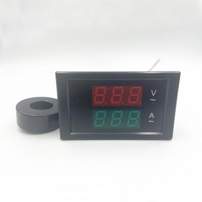 China Plastic Digital LED Voltage Meter Ammeter Voltmeter With Current Transformer AC80-300V 0-100.0A Dual Display for sale