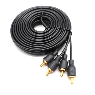 China Black Cheap RCA Audio Connector Amplifier Subwoofer Amplifier Cable Funicular Wire 5m Black For Automotive for sale