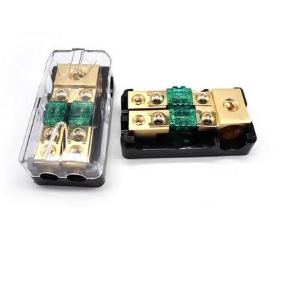 China 2021 Electrical Components Power Distribution Block Fuse Box Cabinet Car Audio Pure Copper Power One In Two Fuse Holder For Sale for sale